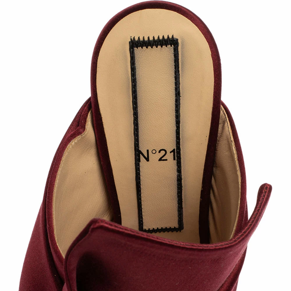 N21 Burgundy Satin Knot Open Toe Sandals Size 39 Women N21 Burgundy Satin Knot Open Toe Sandals Size 39 Women -N21shop luxury women n21 used shoes p359925 002