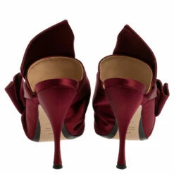 N21 Burgundy Satin Knot Open Toe Sandals Size 39 Women 6 N21 Burgundy Satin Knot Open Toe Sandals Size 39 Women -N21shop luxury women n21 used shoes p359925 007