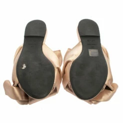 N21 Pale Pink Satin Knotted Slide Sandals Size 37 Women -N21shop luxury women n21 used shoes p371459 003