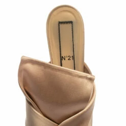 N21 Pale Pink Satin Knotted Slide Sandals Size 37 Women -N21shop luxury women n21 used shoes p371459 004