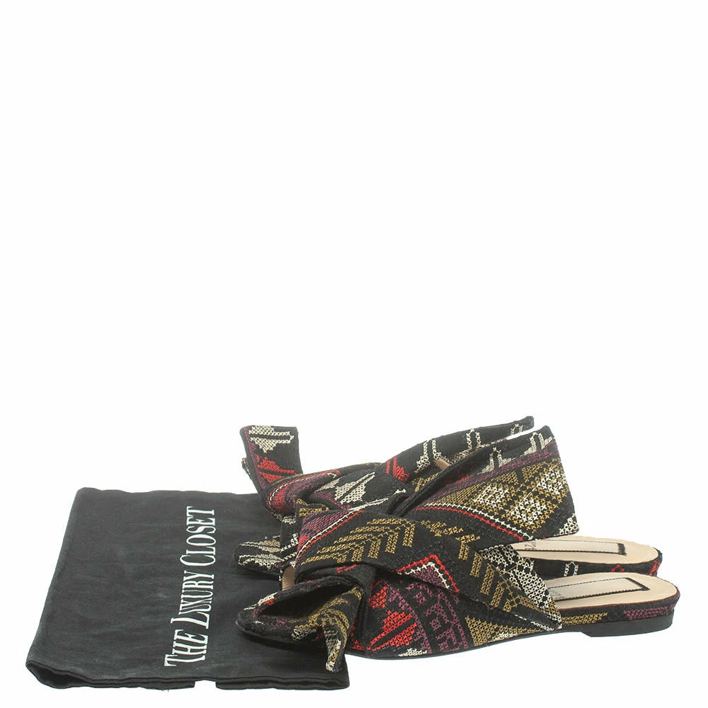 N21 Multicolor Embroidered Fabric Knot Flat Slides Size 36.5 Women Flats N21 Multicolor Embroidered Fabric Knot Flat Slides Size 36.5 Women Flats -N21shop luxury women n21 used shoes p372978 001