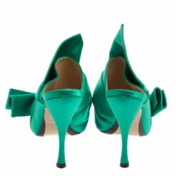 N21 Emerald Green Satin Raso Knot Peep Toe Mules Size 38 Women Sandals 6 N21 Emerald Green Satin Raso Knot Peep Toe Mules Size 38 Women Sandals -N21shop luxury women n21 used shoes p374536 005