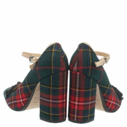 N21 Green Check Fabric Mary Jane Pumps Size 38.5 Women 6 N21 Green Check Fabric Mary Jane Pumps Size 38.5 Women -N21shop luxury women n21 used shoes p376105 010