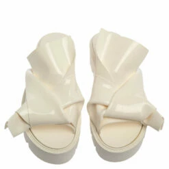 N21 X Kartell White PVC Knot Platform Slides Size 39 Women Sandals -N21shop luxury women n21 used shoes p379382 008