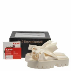 N21 X Kartell White PVC Knot Platform Slides Size 39 Women Sandals -N21shop luxury women n21 used shoes p379382 009