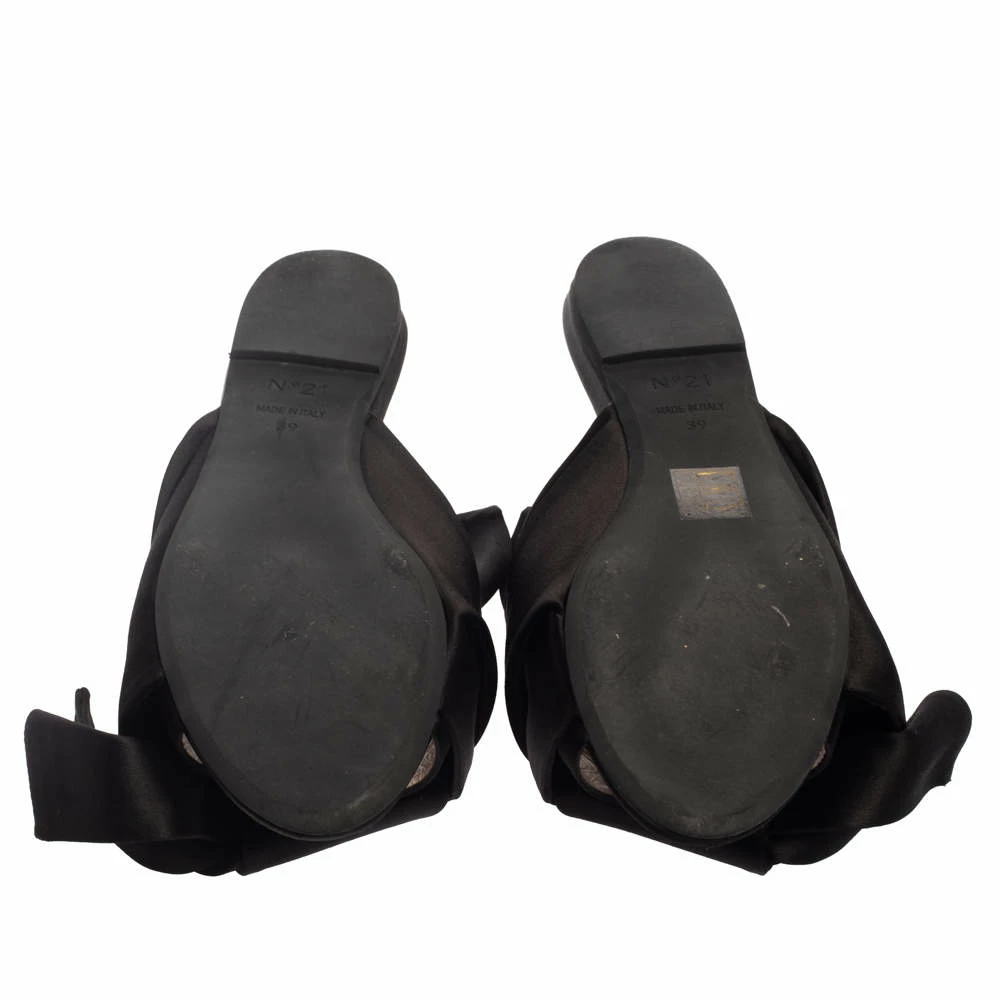 N21 Black Satin Knot Flat Mules Size 39 Women Flats N21 Black Satin Knot Flat Mules Size 39 Women Flats -N21shop luxury women n21 used shoes p379390 003