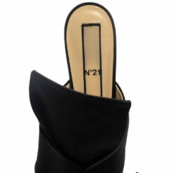 N21 Black Satin Knot Flat Mules Size 39 Women Flats 8 N21 Black Satin Knot Flat Mules Size 39 Women Flats -N21shop luxury women n21 used shoes p379390 004