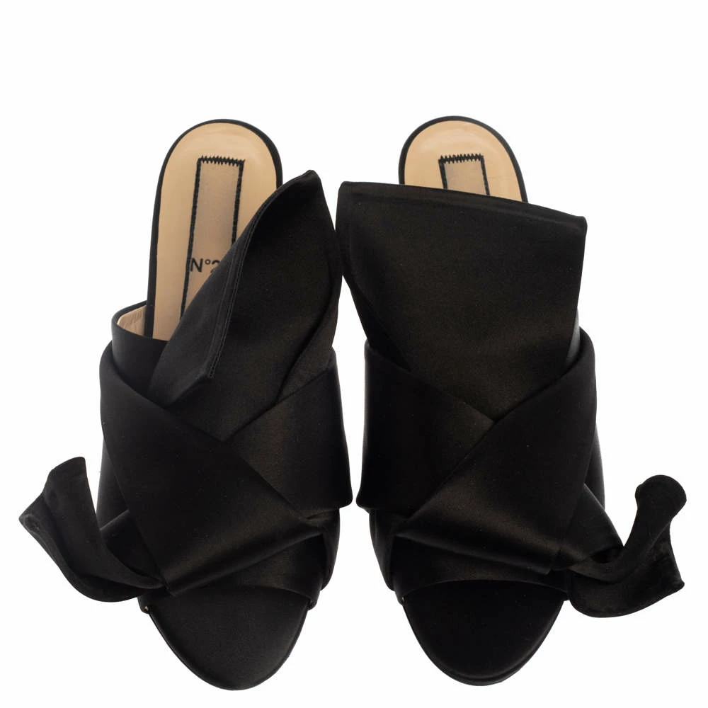 N21 Black Satin Knot Flat Mules Size 39 Women Flats N21 Black Satin Knot Flat Mules Size 39 Women Flats -N21shop luxury women n21 used shoes p379390 007