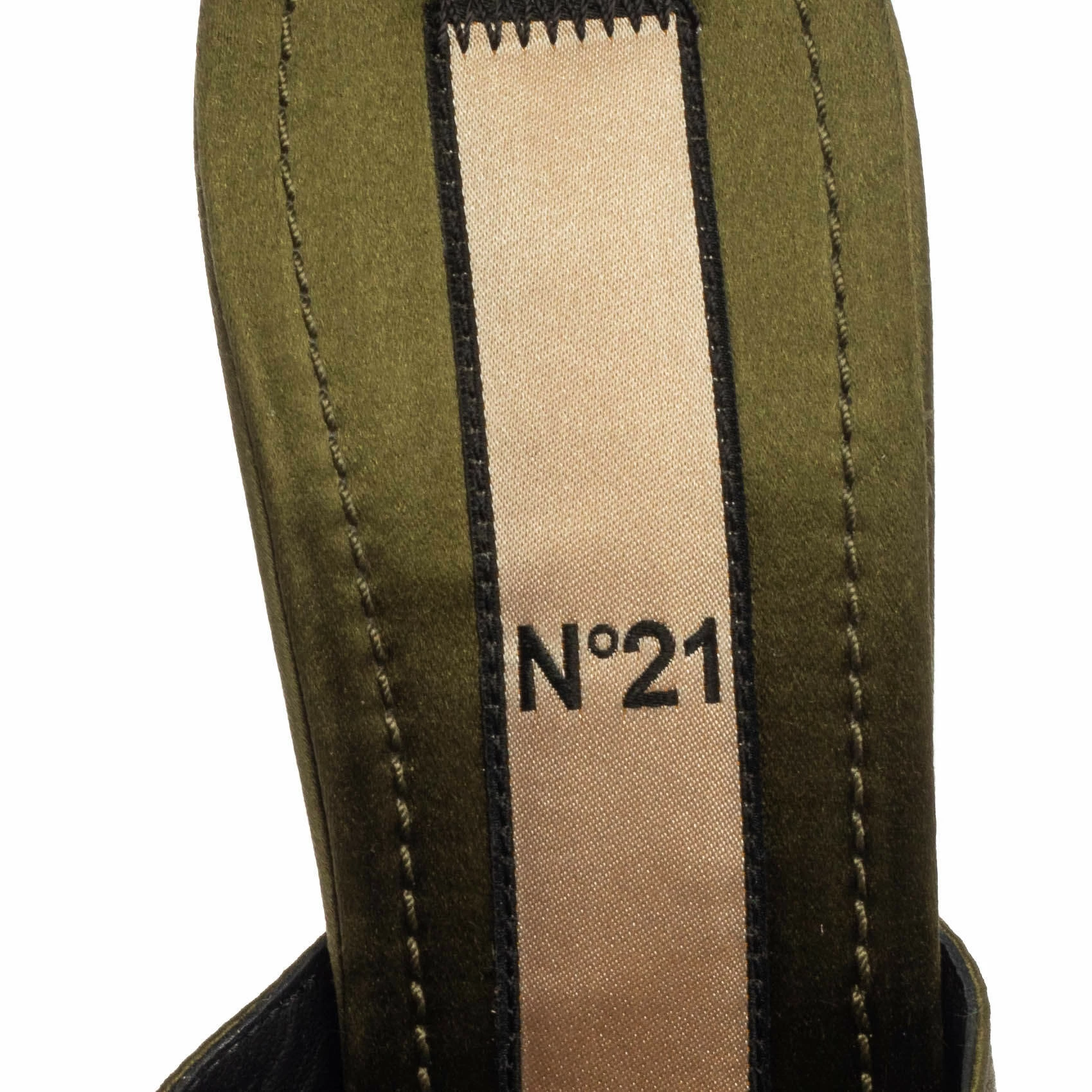N21 Green Satin Slip On Mule Sandals Size 37.5 Women N21 Green Satin Slip On Mule Sandals Size 37.5 Women -N21shop luxury women n21 used shoes p380963 001