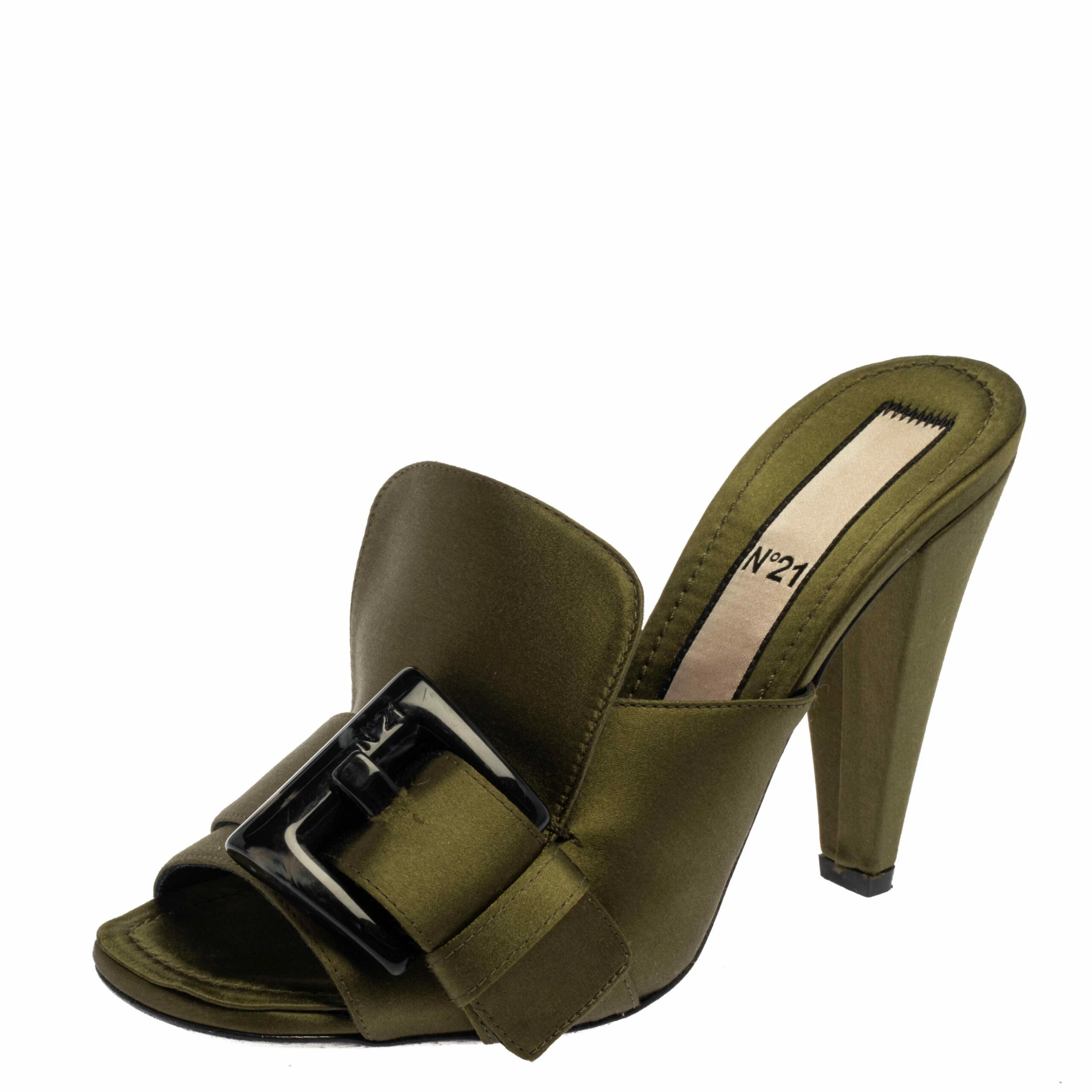 N21 Green Satin Slip On Mule Sandals Size 37.5 Women N21 Green Satin Slip On Mule Sandals Size 37.5 Women -N21shop luxury women n21 used shoes p380963 003 scaled