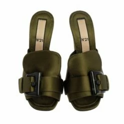 N21 Green Satin Slip On Mule Sandals Size 37.5 Women 4 N21 Green Satin Slip On Mule Sandals Size 37.5 Women -N21shop luxury women n21 used shoes p380963 1610964832 009