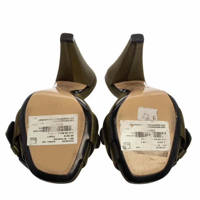 N21 Green Satin Slip On Mule Sandals Size 37.5 Women N21 Green Satin Slip On Mule Sandals Size 37.5 Women -N21shop luxury women n21 used shoes p380963 1610964882 010