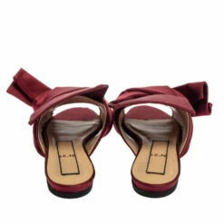 N21 Burgundy Satin Knotted Flats Size 39 Women 6 N21 Burgundy Satin Knotted Flats Size 39 Women -N21shop luxury women n21 used shoes p381157 006
