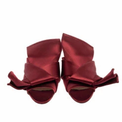 N21 Burgundy Satin Knotted Flats Size 39 Women 4 N21 Burgundy Satin Knotted Flats Size 39 Women -N21shop luxury women n21 used shoes p381157 008