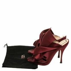 N21 N°21 Burgundy Satin Ronny Pleated Mules Size 41 Women Sandals 10 N21 N°21 Burgundy Satin Ronny Pleated Mules Size 41 Women Sandals -N21shop luxury women n21 used shoes p389467 008