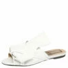 N21 White Leather Knot Flat Mules Size 38 Women Flats 2 N21 White Leather Knot Flat Mules Size 38 Women Flats -N21shop luxury women n21 used shoes p393592 003