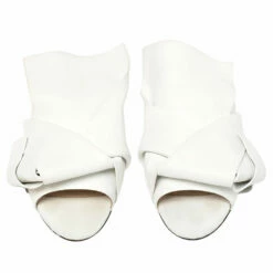 N21 White Leather Knot Flat Mules Size 38 Women Flats 4 N21 White Leather Knot Flat Mules Size 38 Women Flats -N21shop luxury women n21 used shoes p393592 007