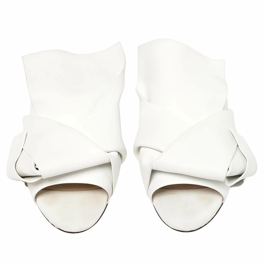 N21 White Leather Knot Flat Mules Size 38 Women Flats N21 White Leather Knot Flat Mules Size 38 Women Flats -N21shop luxury women n21 used shoes p393592 007