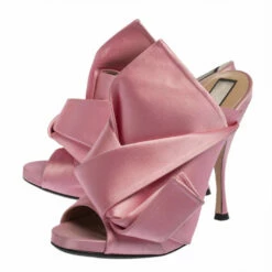 N21 Pink Satin Raso Peep Toe Mules Size 39.5 Women Sandals 5 N21 Pink Satin Raso Peep Toe Mules Size 39.5 Women Sandals -N21shop luxury women n21 used shoes p395821 002
