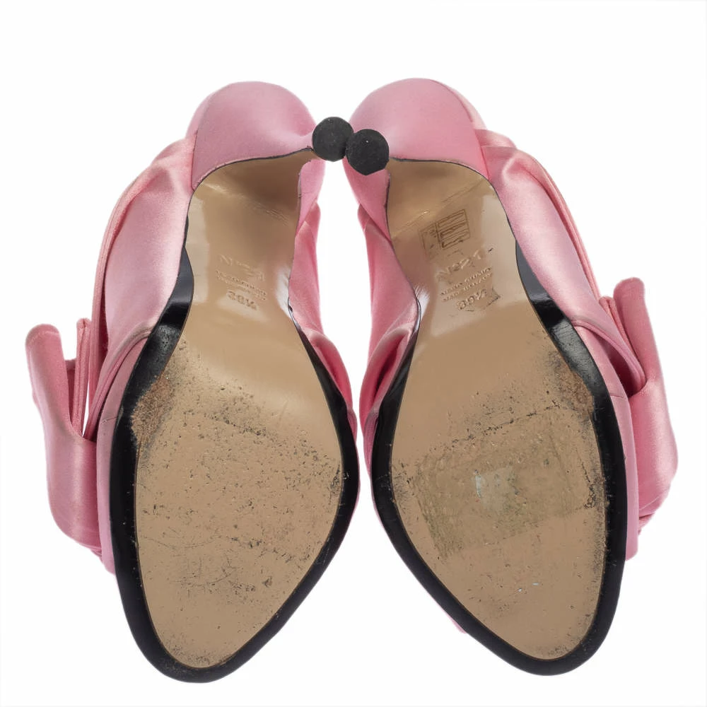 N21 Pink Satin Raso Peep Toe Mules Size 39.5 Women Sandals N21 Pink Satin Raso Peep Toe Mules Size 39.5 Women Sandals -N21shop luxury women n21 used shoes p395821 007