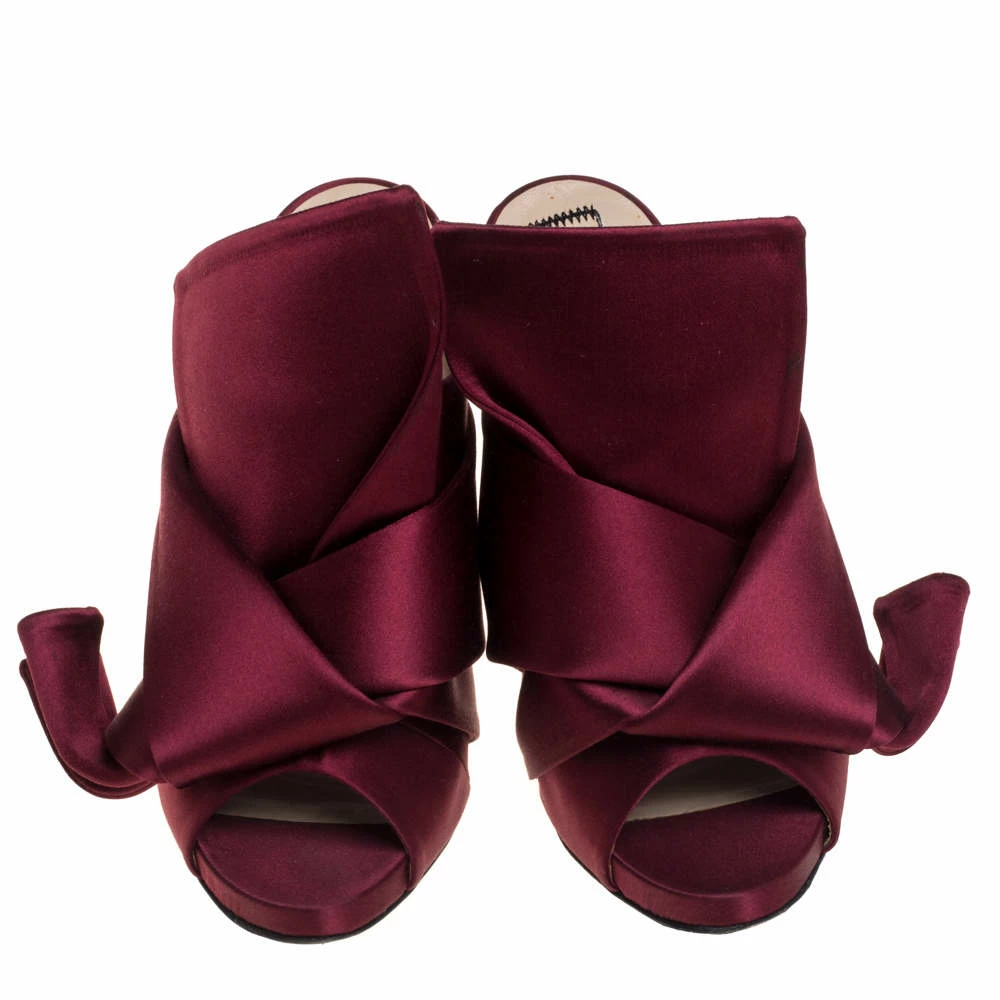 N21 N°21 Burgundy Satin Ronny Pleated Mules Size 36 Women Sandals N21 N°21 Burgundy Satin Ronny Pleated Mules Size 36 Women Sandals -N21shop luxury women n21 used shoes p398524 003
