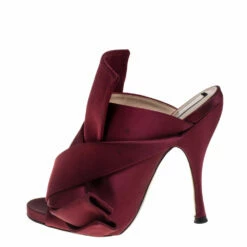 N21 N°21 Burgundy Satin Ronny Pleated Mules Size 36 Women Sandals 3 N21 N°21 Burgundy Satin Ronny Pleated Mules Size 36 Women Sandals -N21shop luxury women n21 used shoes p398524 006