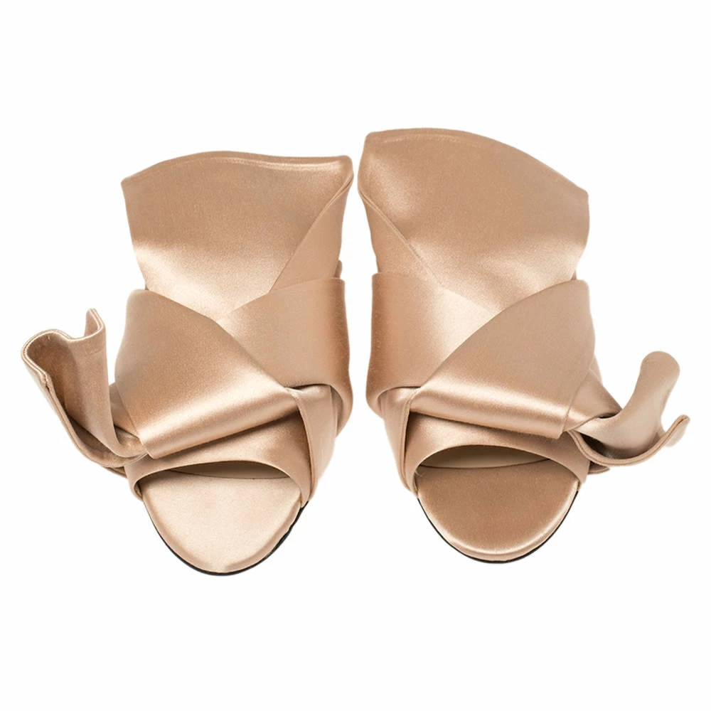 N21 Nº21 Cream Satin Knotted Slide Flats Size 37 Women N21 Nº21 Cream Satin Knotted Slide Flats Size 37 Women -N21shop luxury women n21 used shoes p398539 002