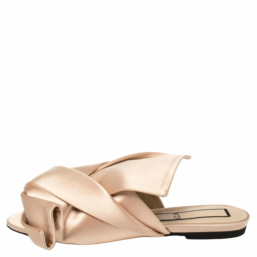 N21 Nº21 Cream Satin Knotted Slide Flats Size 37 Women N21 Nº21 Cream Satin Knotted Slide Flats Size 37 Women -N21shop luxury women n21 used shoes p398539 009