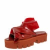 N21 X Kartell Red Rubber Knot Platform Slides Sandals Size 40 Women -N21shop luxury women n21 used shoes p403213 005