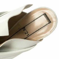 N21 White Leather Ronny Pleated Mules Size 40 Women Sandals 11 N21 White Leather Ronny Pleated Mules Size 40 Women Sandals -N21shop luxury women n21 used shoes p405100 002