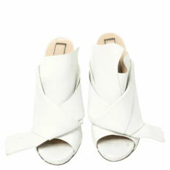 N21 White Leather Ronny Pleated Mules Size 40 Women Sandals 4 N21 White Leather Ronny Pleated Mules Size 40 Women Sandals -N21shop luxury women n21 used shoes p405100 005