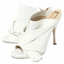 N21 White Leather Ronny Pleated Mules Size 40 Women Sandals 5 N21 White Leather Ronny Pleated Mules Size 40 Women Sandals -N21shop luxury women n21 used shoes p405100 007