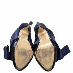 N21 Nº21 Navy Blue Satin Raso Knot Peep Toe Mules Size 39 Women Sandals 7 N21 Nº21 Navy Blue Satin Raso Knot Peep Toe Mules Size 39 Women Sandals -N21shop luxury women n21 used shoes p405912 001