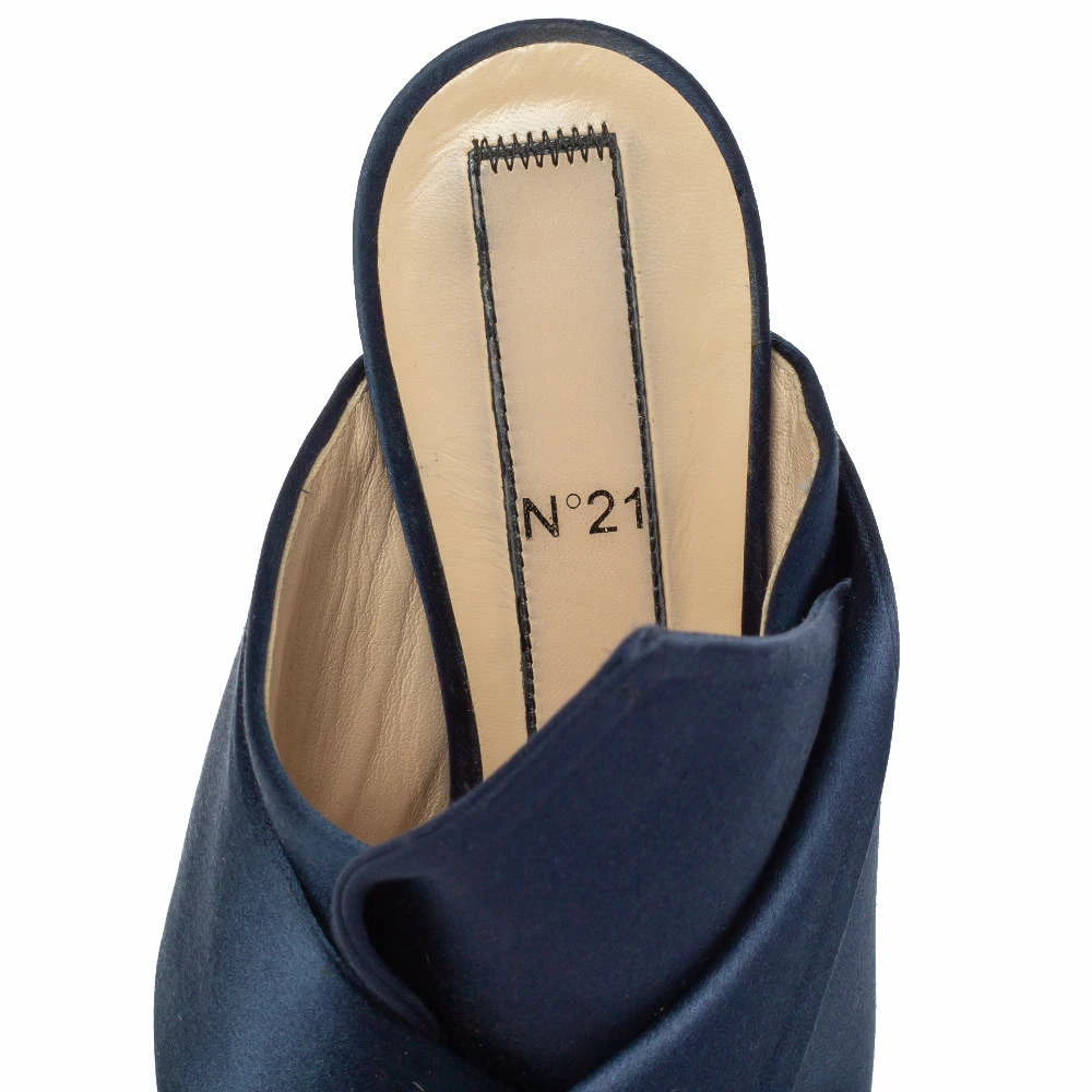 N21 Nº21 Navy Blue Satin Raso Knot Peep Toe Mules Size 39 Women Sandals N21 Nº21 Navy Blue Satin Raso Knot Peep Toe Mules Size 39 Women Sandals -N21shop luxury women n21 used shoes p405912 009