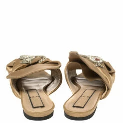 N21 Nº21 Beige Satin Crystal Embellished Flats Size 40 Women 6 N21 Nº21 Beige Satin Crystal Embellished Flats Size 40 Women -N21shop luxury women n21 used shoes p407796 003