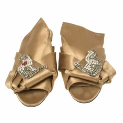 N21 Nº21 Beige Satin Crystal Embellished Flats Size 40 Women 4 N21 Nº21 Beige Satin Crystal Embellished Flats Size 40 Women -N21shop luxury women n21 used shoes p407796 004