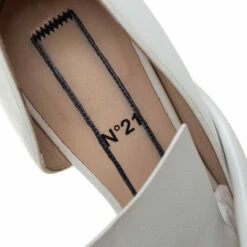 N21 White Leather Abstract Bow Pointed Toe Pumps Size 39 Women -N21shop luxury women n21 used shoes p410744 004