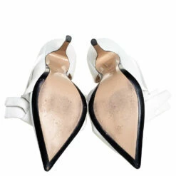 N21 White Leather Abstract Bow Pointed Toe Pumps Size 39 Women -N21shop luxury women n21 used shoes p410744 008
