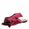 N21 Nº21 Burgundy Satin Raso Knot Flat Slides Size 39 Women Flats