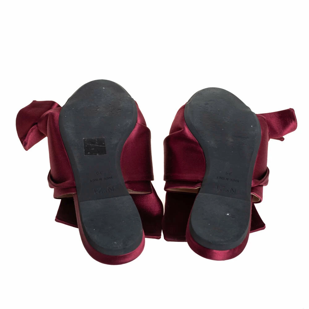 N21 Nº21 Burgundy Satin Raso Knot Flat Slides Size 39 Women Flats N21 Nº21 Burgundy Satin Raso Knot Flat Slides Size 39 Women Flats -N21shop luxury women n21 used shoes p411501 004