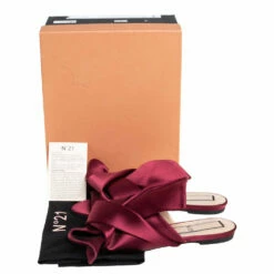 N21 Nº21 Burgundy Satin Raso Knot Flat Slides Size 39 Women Flats 9 N21 Nº21 Burgundy Satin Raso Knot Flat Slides Size 39 Women Flats -N21shop luxury women n21 used shoes p411501 008