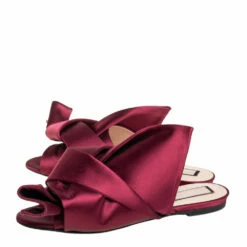 N21 Nº21 Burgundy Satin Knot Flat Slides Size 39 Women Flats 5 N21 Nº21 Burgundy Satin Knot Flat Slides Size 39 Women Flats -N21shop luxury women n21 used shoes p413279 002