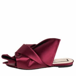 N21 Nº21 Burgundy Satin Knot Flat Slides Size 39 Women Flats 3 N21 Nº21 Burgundy Satin Knot Flat Slides Size 39 Women Flats -N21shop luxury women n21 used shoes p413279 004