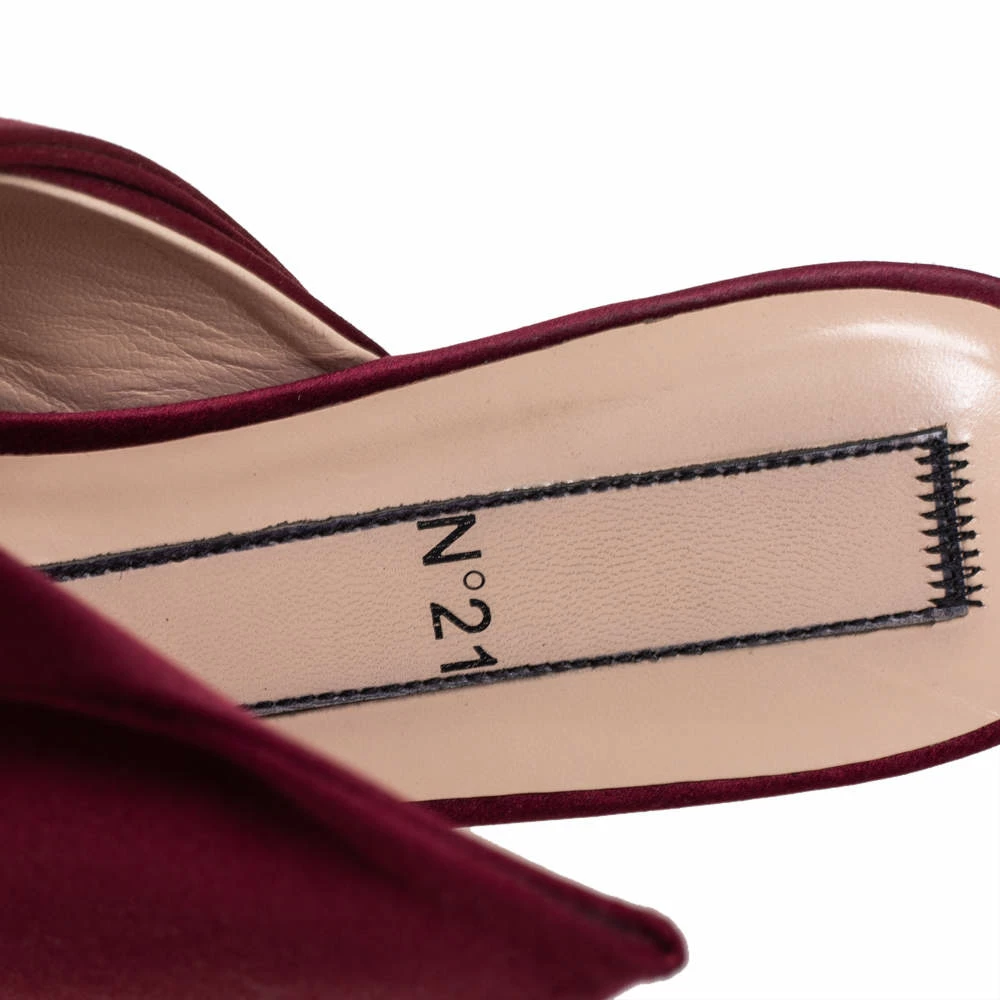 N21 Nº21 Burgundy Satin Knot Flat Slides Size 39 Women Flats N21 Nº21 Burgundy Satin Knot Flat Slides Size 39 Women Flats -N21shop luxury women n21 used shoes p413279 005