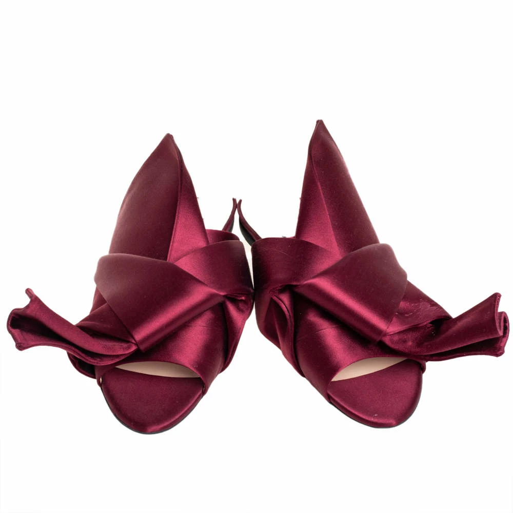 N21 Nº21 Burgundy Satin Knot Flat Slides Size 39 Women Flats N21 Nº21 Burgundy Satin Knot Flat Slides Size 39 Women Flats -N21shop luxury women n21 used shoes p413279 006