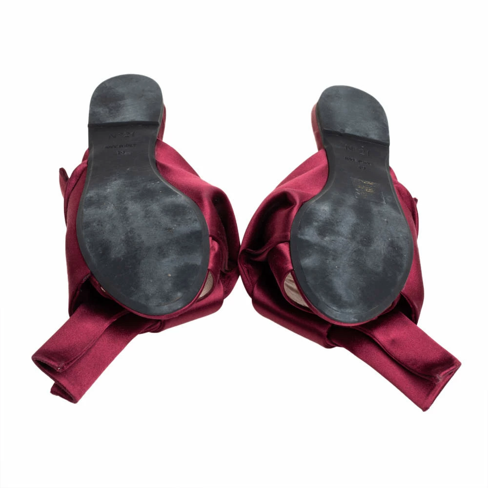 N21 Nº21 Burgundy Satin Knot Flat Slides Size 39 Women Flats N21 Nº21 Burgundy Satin Knot Flat Slides Size 39 Women Flats -N21shop luxury women n21 used shoes p413279 008