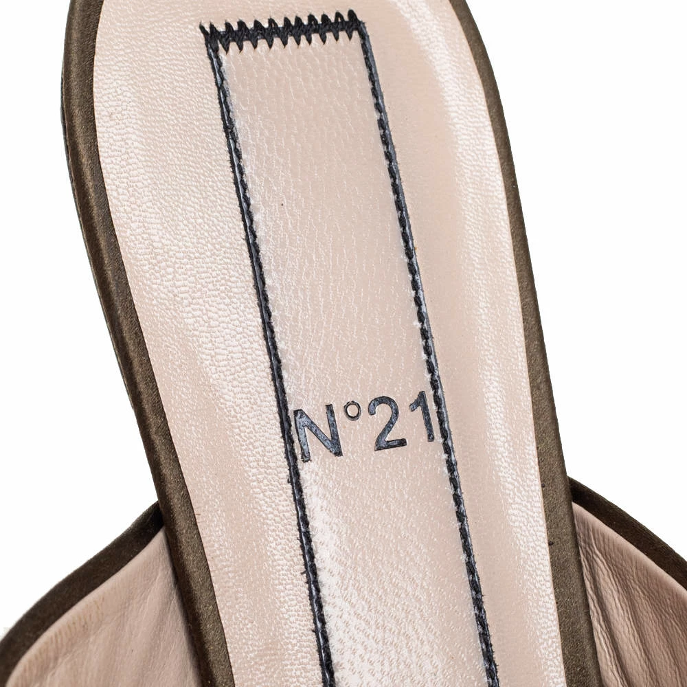 N21 Green Satin Knot Flat Mules Size 38 Women Sandals N21 Green Satin Knot Flat Mules Size 38 Women Sandals -N21shop luxury women n21 used shoes p413352 005