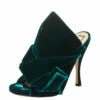 N21 Dark Green Velvet Knot Mules Size 38 Women Sandals 1 N21 Dark Green Velvet Knot Mules Size 38 Women Sandals -N21shop luxury women n21 used shoes p415342 002
