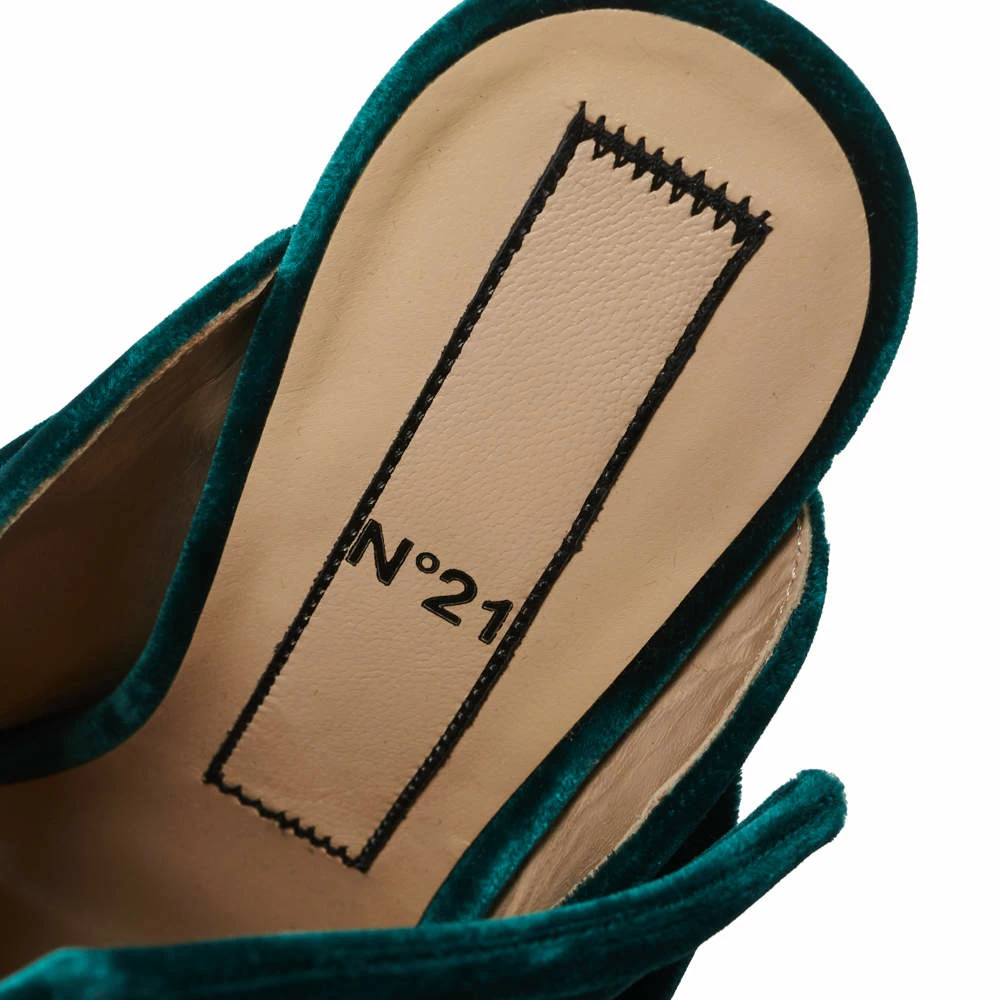 N21 Dark Green Velvet Knot Mules Size 38 Women Sandals N21 Dark Green Velvet Knot Mules Size 38 Women Sandals -N21shop luxury women n21 used shoes p415342 003