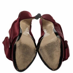 N21 N°21 Burgundy Satin Ronny Pleated Mules Size 39 Women Sandals -N21shop luxury women n21 used shoes p417108 002